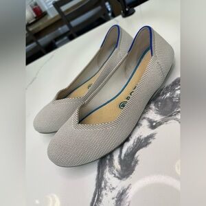 Rothy’s The Point Birdseye Light Grey Flat Shoes Size 8